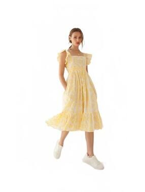NWT Guadalupe Gianna Dress Yellow Size Large
